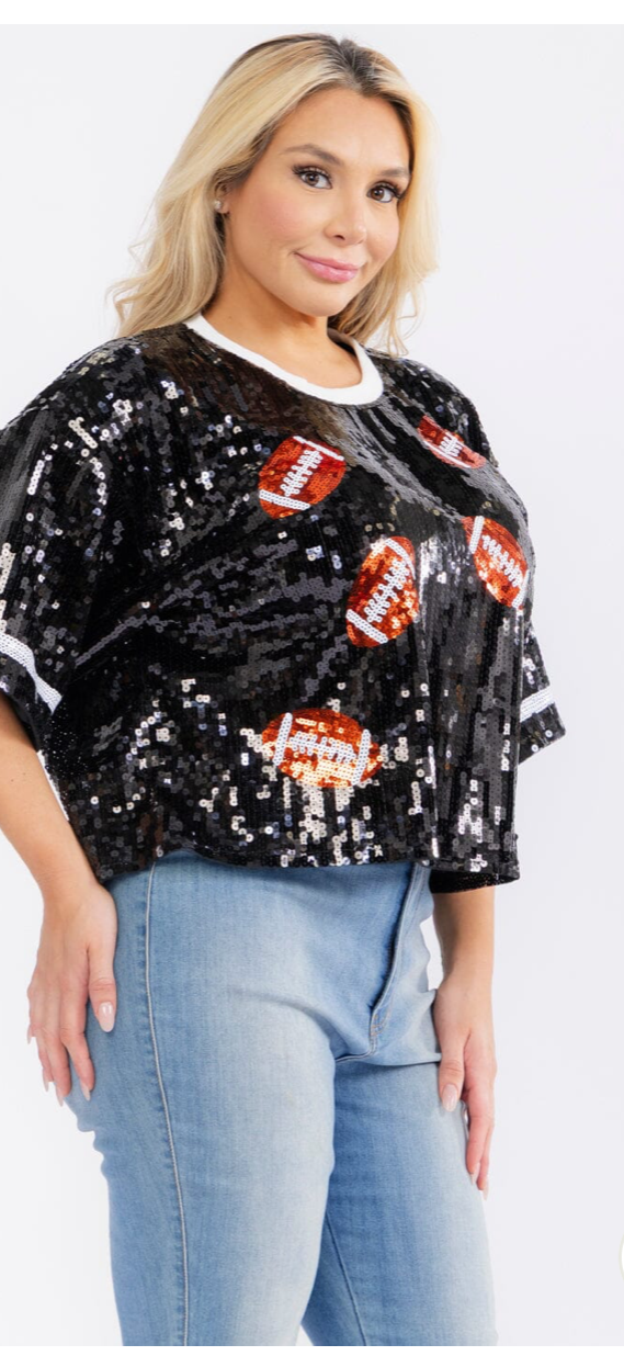 Sassy sequins gameday tops
