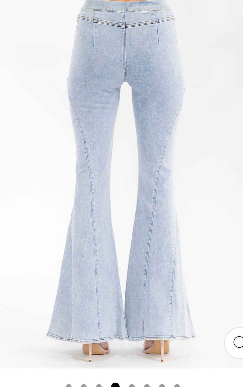 Entro bell leg stretch denim pants