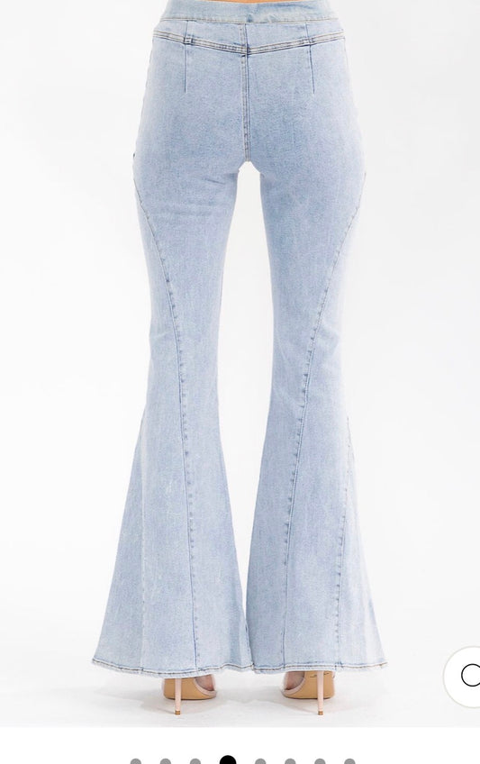 Entro bell leg stretch denim pants
