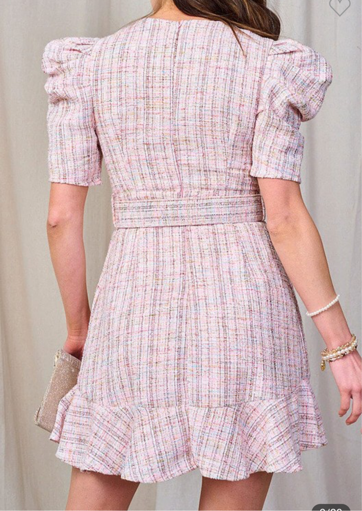 Tiana tweed dress with belt