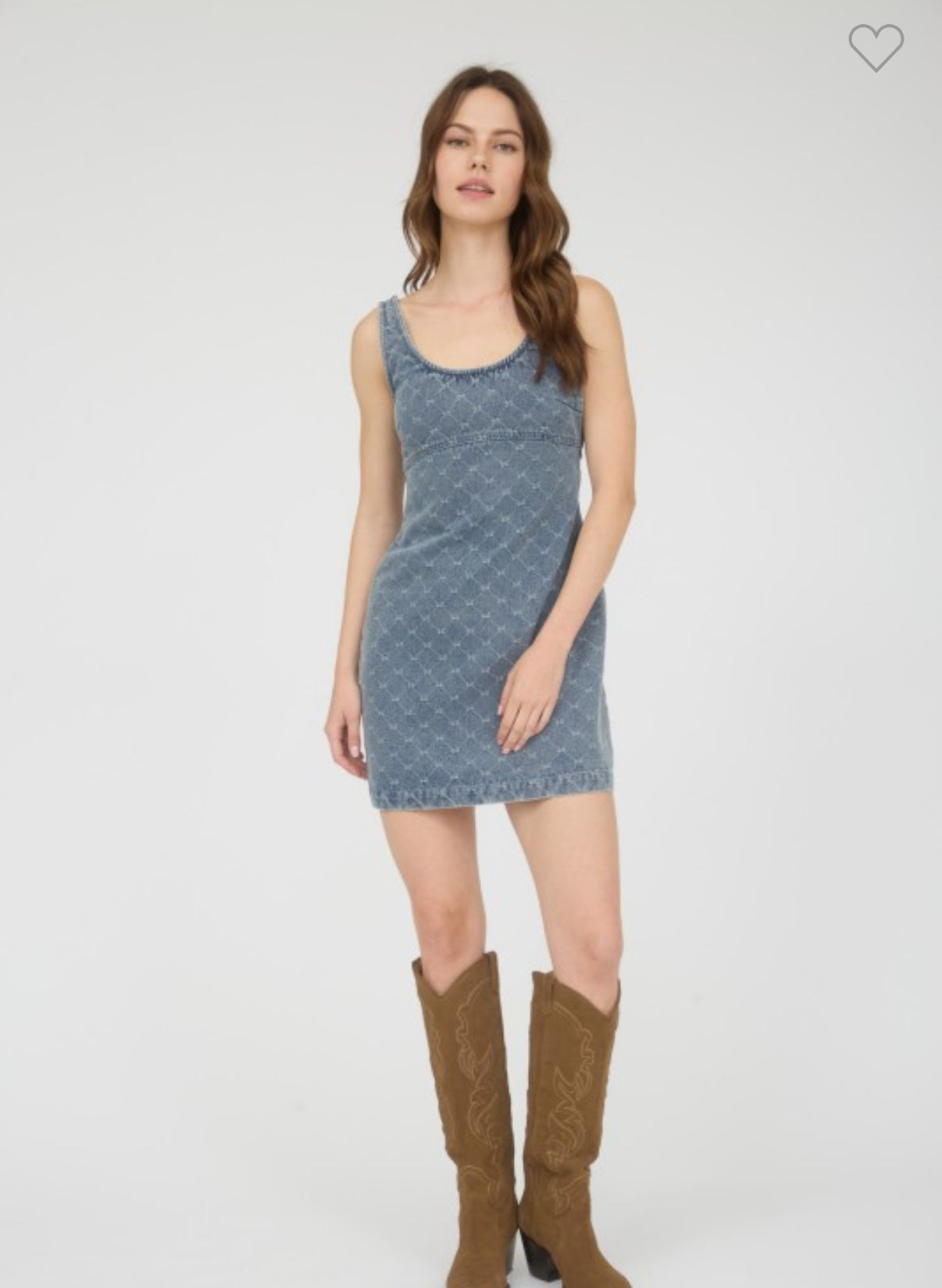 Dahlia denim bow print dress