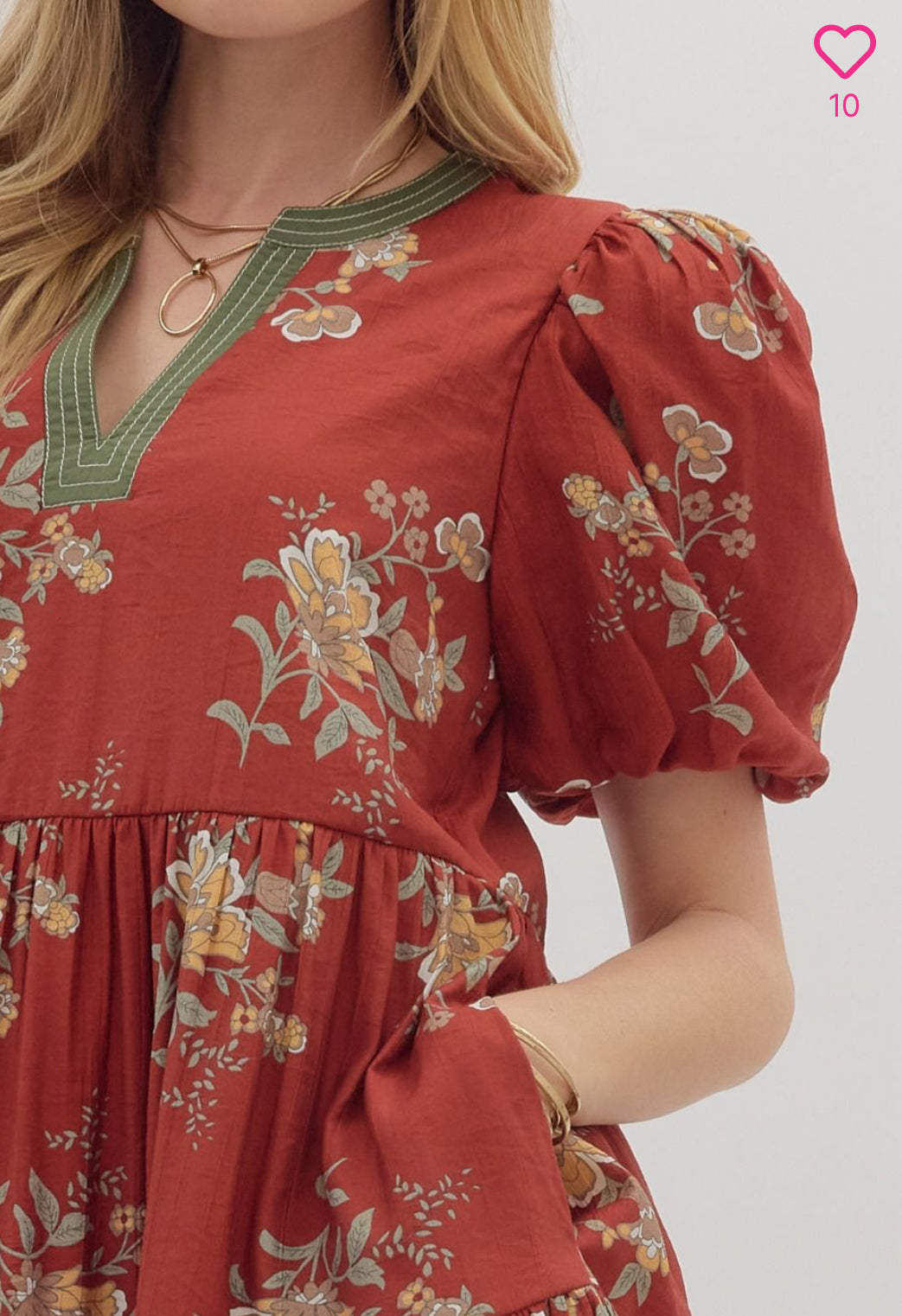 Farrah floral puff dress