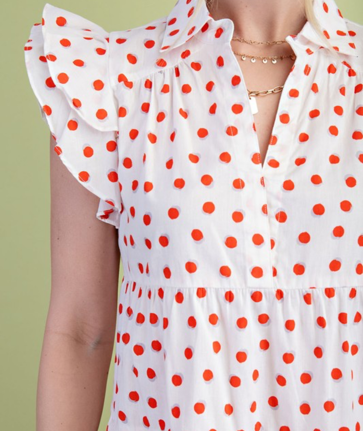 Opalite orange polka dot dress