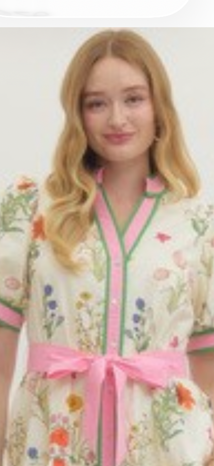 Wilma wild flower waist tie dress
