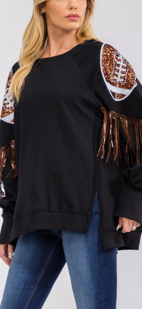 Game day football fringe top