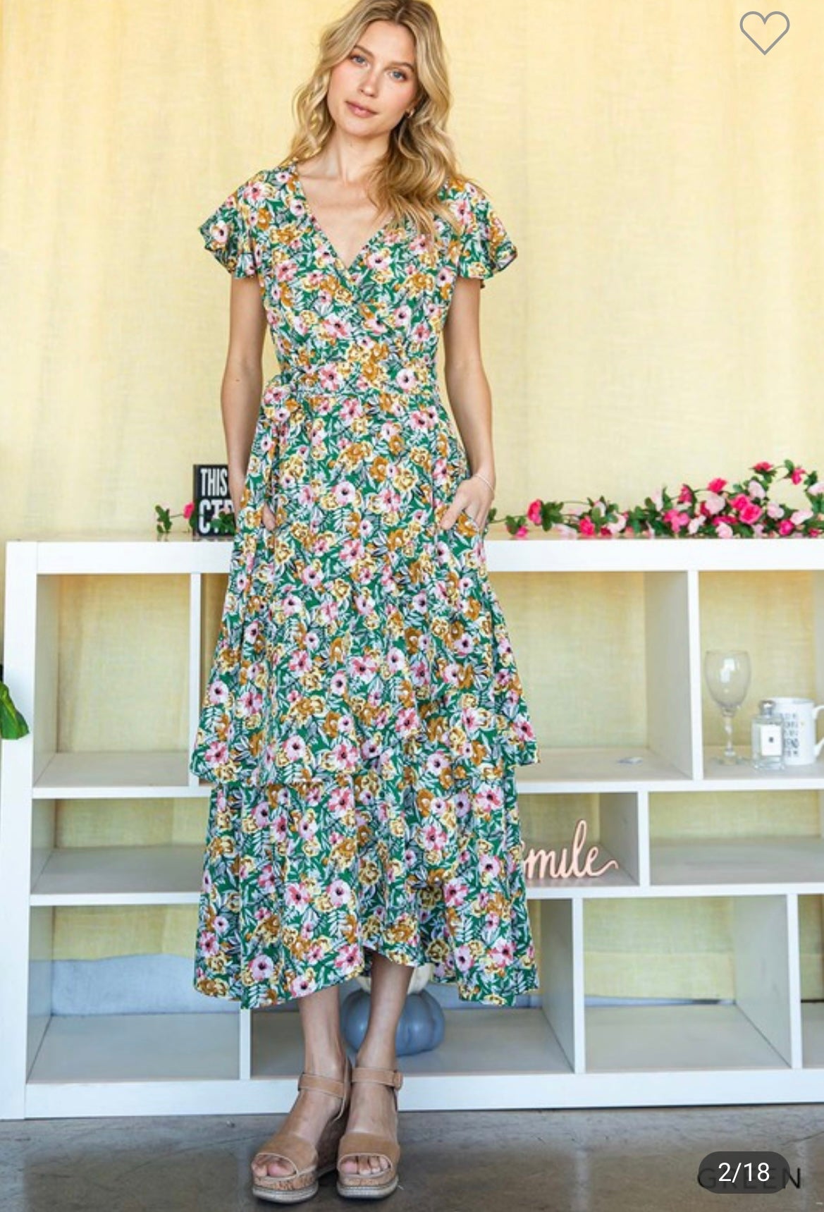 ADELINE GREEN FLORAL MAXI