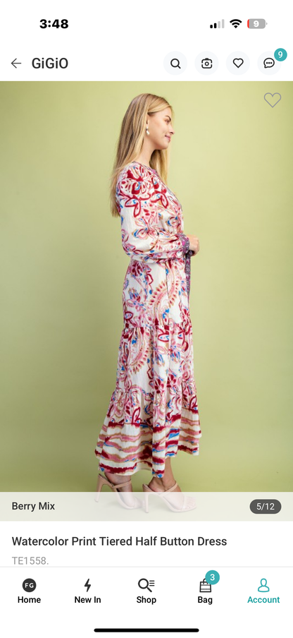 Waverly watercolor dress