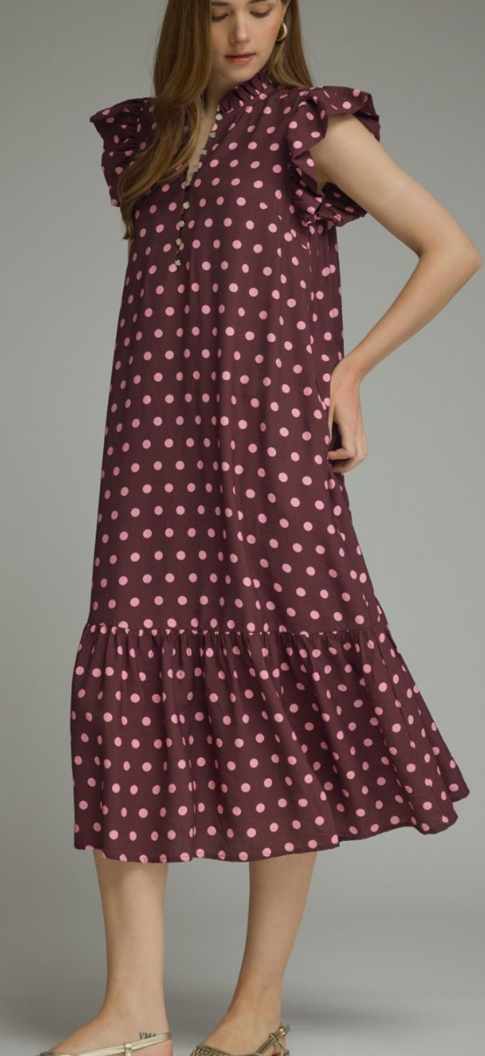 Sienna polka dot maxi