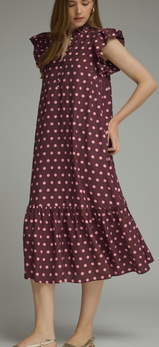 Sienna polka dot maxi