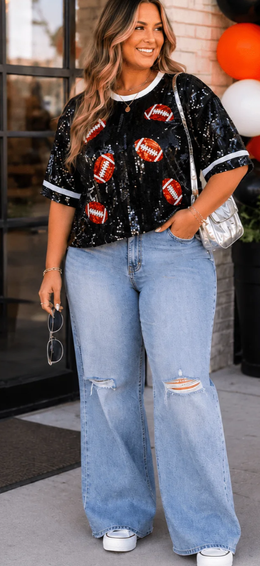 Sassy sequins gameday tops