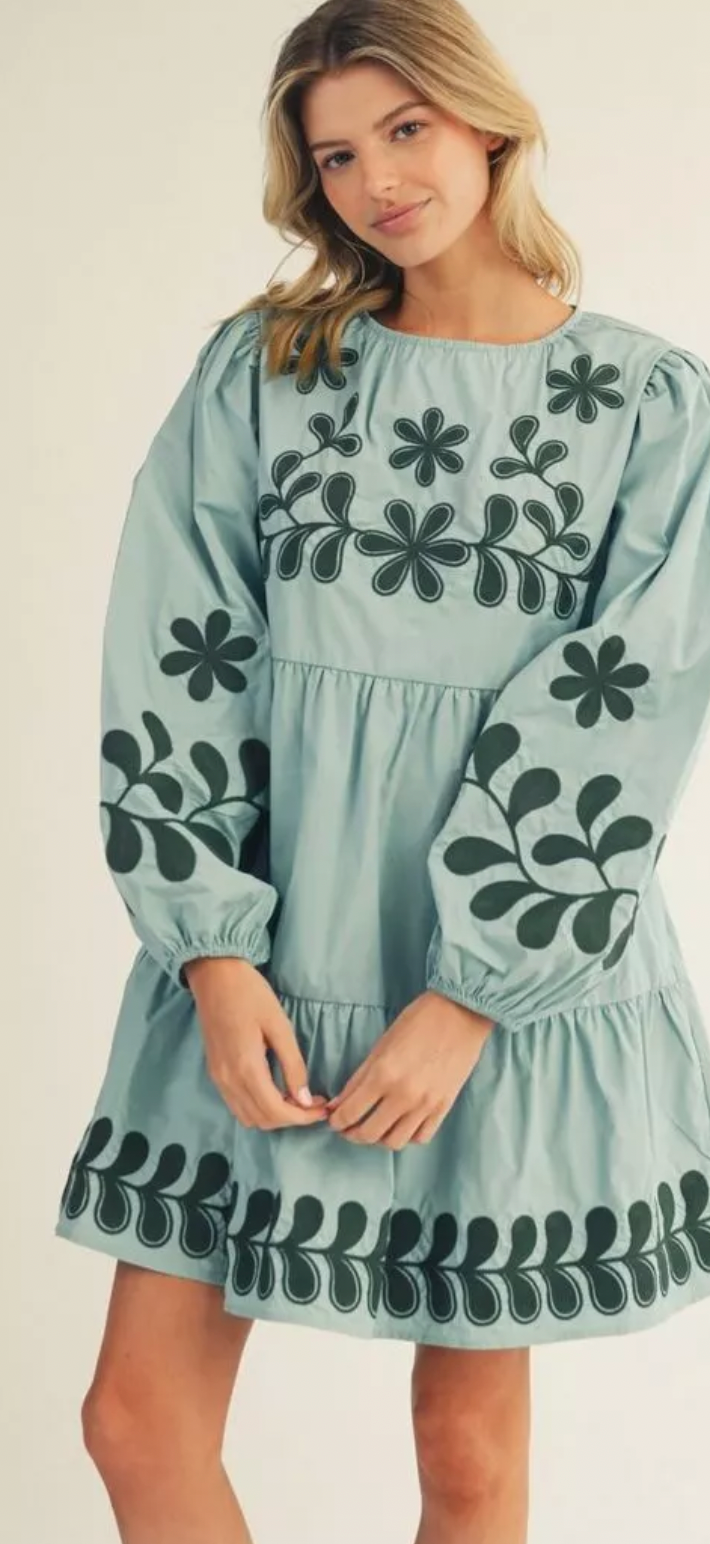 Sage botanical dress