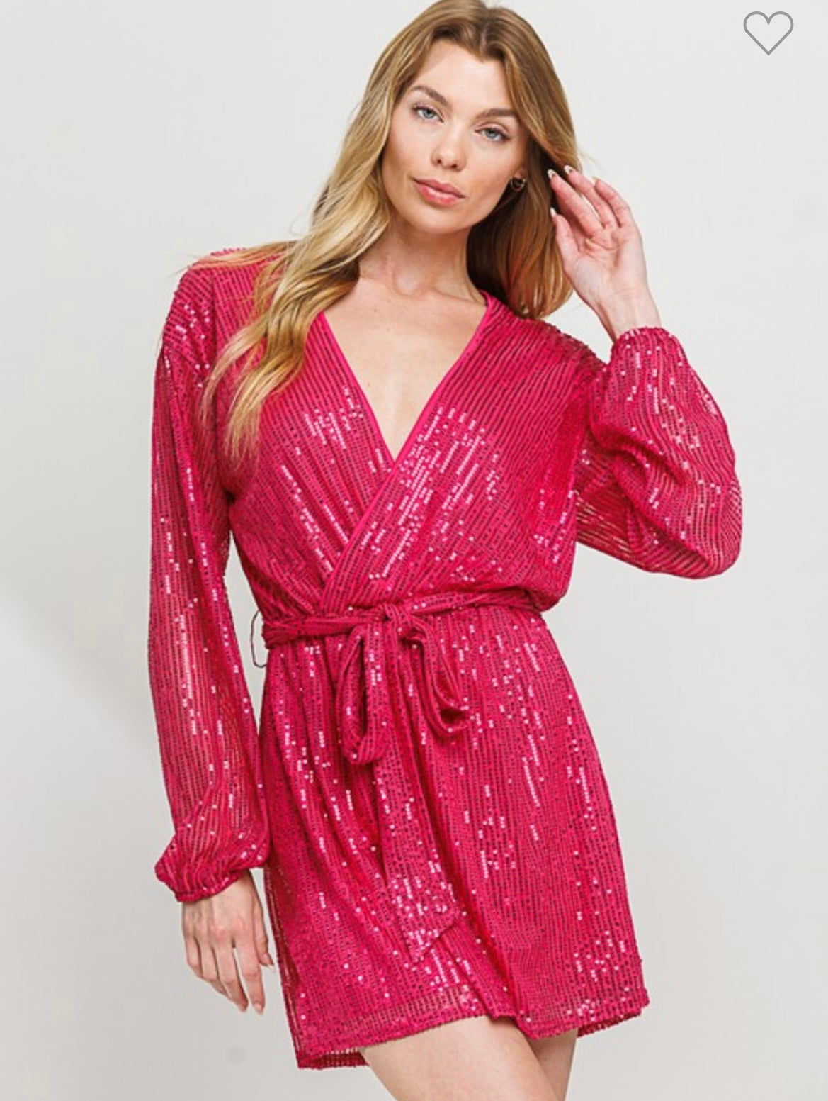 MEGAN SEQUINS TIE WRAP DRESS