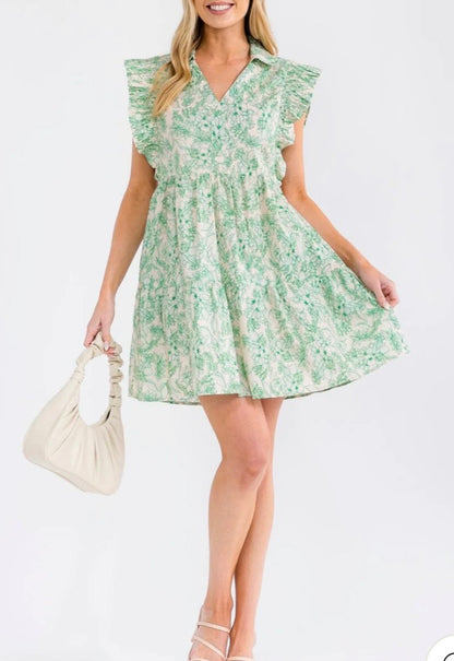 Fernie flare sleeve mini dress