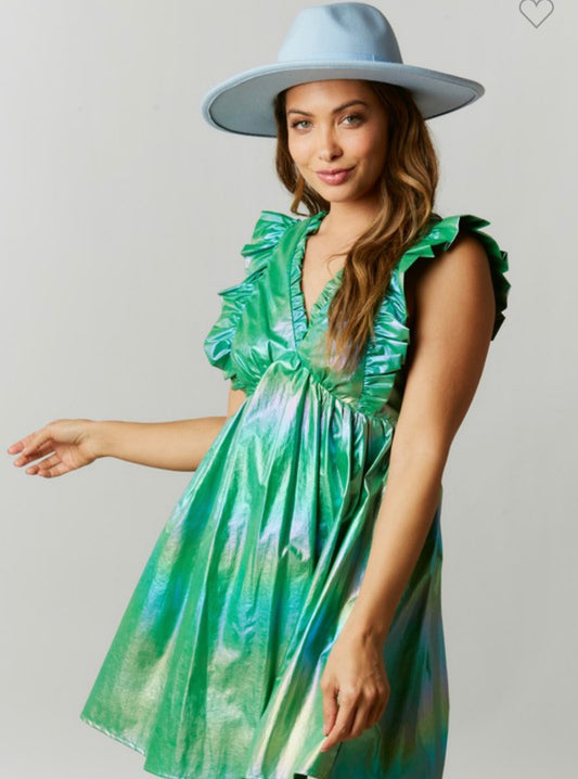 Iridescent Babydoll Dress