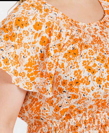 Odette Orange curvy dress