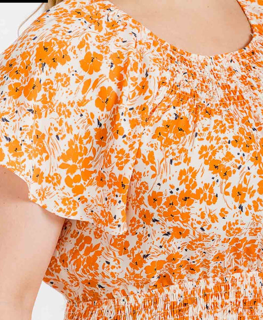 Odette Orange curvy dress
