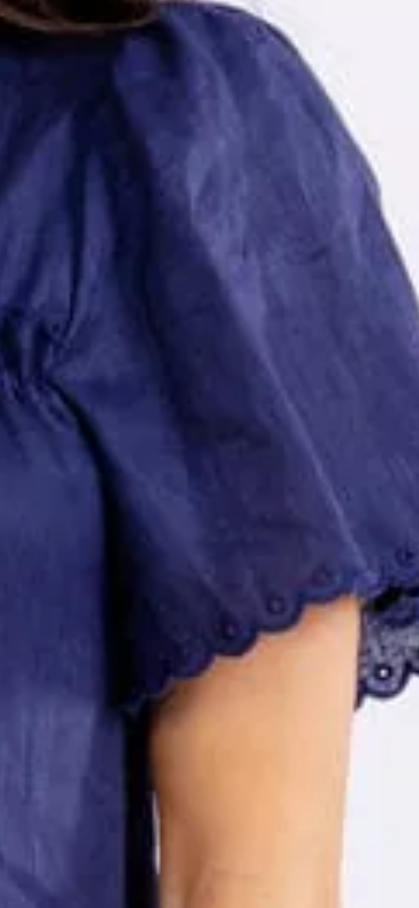 Lara linen maxi scallop dress