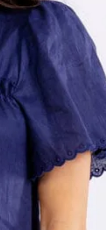 Lara linen maxi scallop dress