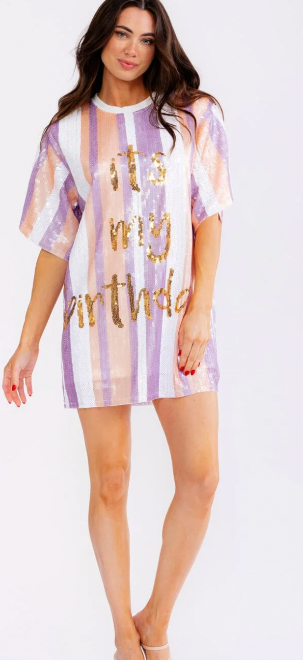 Happy Birthday sequins dress