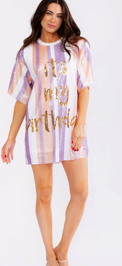 Happy Birthday sequins dress
