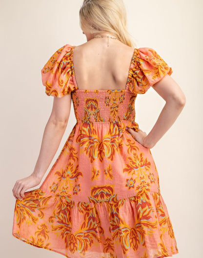 Othelia Orange floral dress