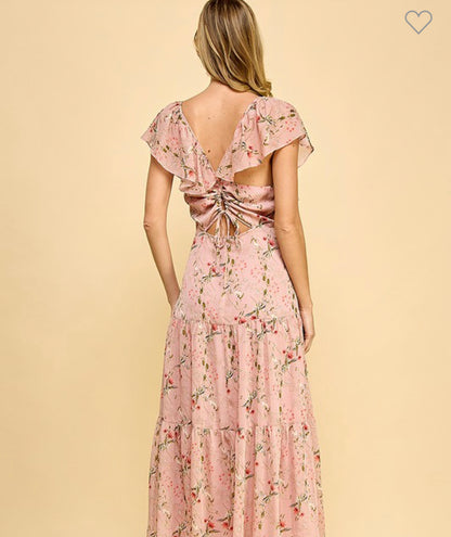 ANASTASIA TIE BACK ROMANCE DRESS