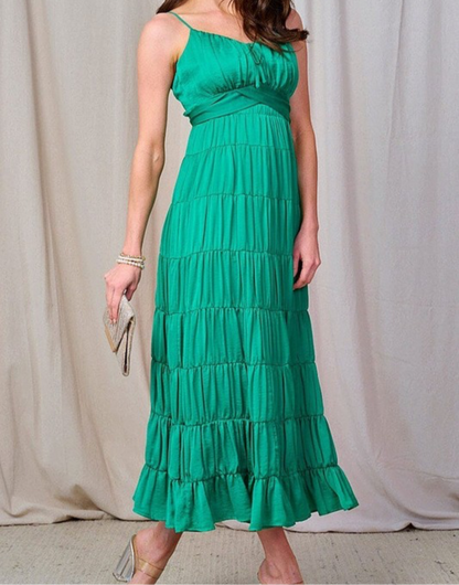 Katy Kelly green midi dress