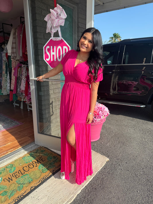 Heather hot pink maxi