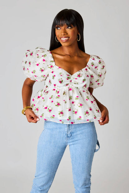 Blakely Calla Lily Peplum Top