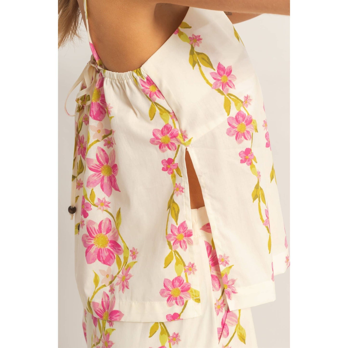 Floral Spaghetti Strap Top & Pants Set