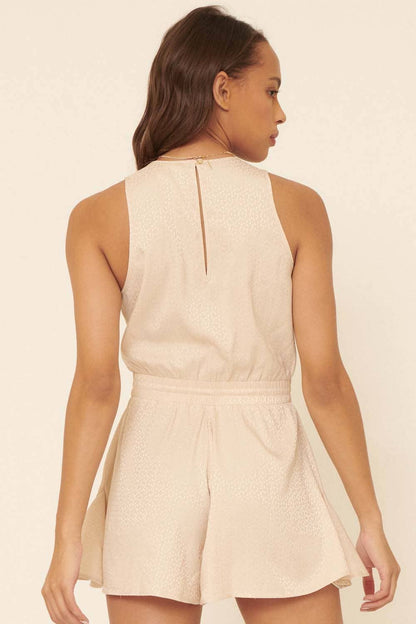 Aubrey Abstract Polka Dot Print Surplice Neck Romper