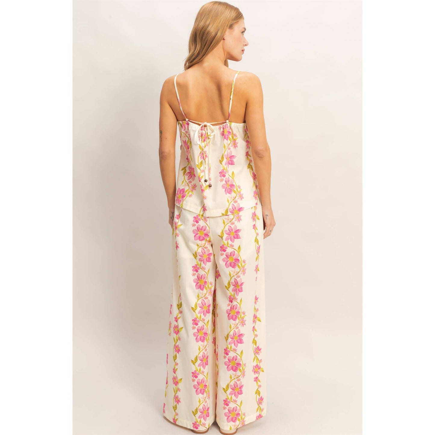 Floral Spaghetti Strap Top & Pants Set